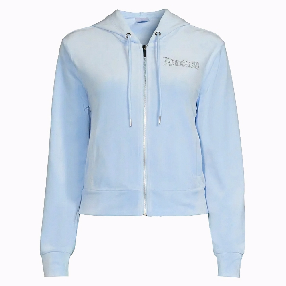 No Boundaries Velour Zip-Up Hoodie